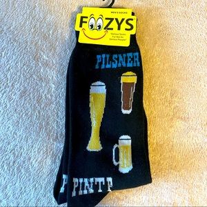 Foozy’s Men’s Collection.  Black Pilsner (Beer) socks.